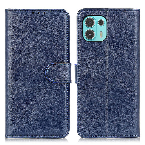 Leather Case Stands Flip Cover Holder A02D for Motorola Moto Edge 20 Lite 5G Blue