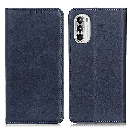 Leather Case Stands Flip Cover Holder A02D for Motorola Moto Edge (2022) 5G Blue