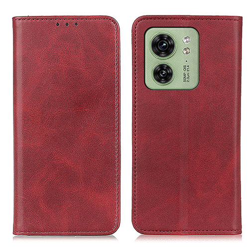 Leather Case Stands Flip Cover Holder A02D for Motorola Moto Edge (2023) 5G Red