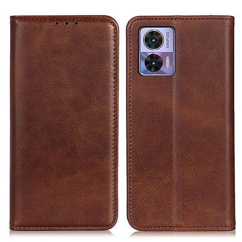 Leather Case Stands Flip Cover Holder A02D for Motorola Moto Edge 30 Lite 5G Brown