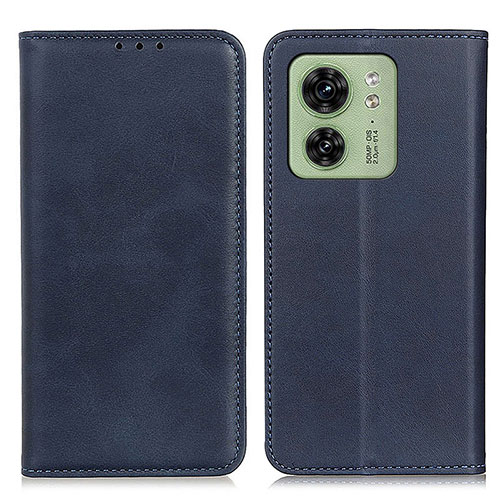 Leather Case Stands Flip Cover Holder A02D for Motorola Moto Edge 40 5G Blue