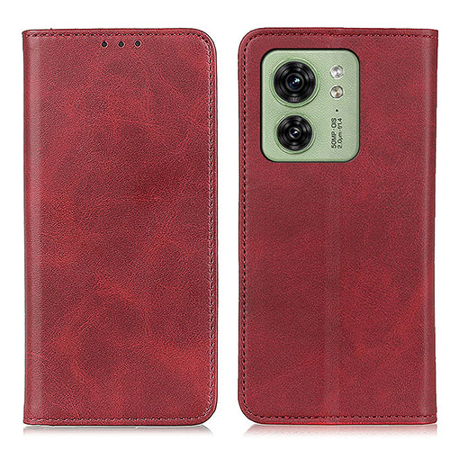 Leather Case Stands Flip Cover Holder A02D for Motorola Moto Edge 40 5G Red