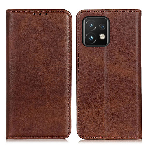 Leather Case Stands Flip Cover Holder A02D for Motorola Moto Edge 40 Pro 5G Brown