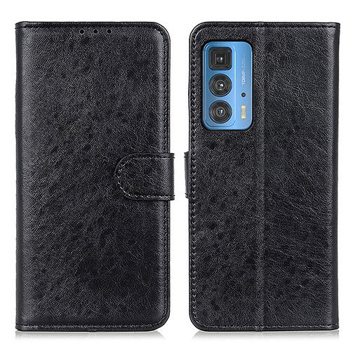 Leather Case Stands Flip Cover Holder A02D for Motorola Moto Edge S Pro 5G Black