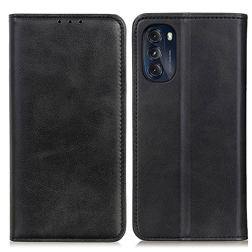 Leather Case Stands Flip Cover Holder A02D for Motorola Moto G 5G (2022) Black