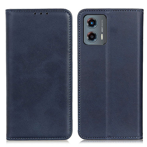 Leather Case Stands Flip Cover Holder A02D for Motorola Moto G 5G (2023) Blue