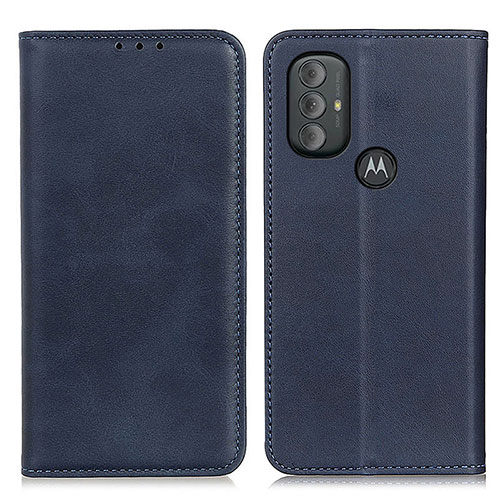 Leather Case Stands Flip Cover Holder A02D for Motorola Moto G Play (2023) Blue