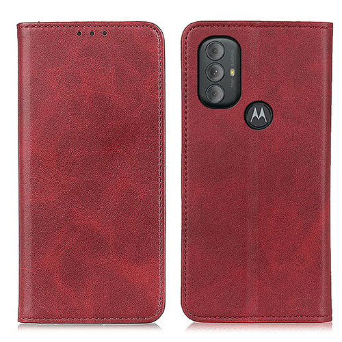 Leather Case Stands Flip Cover Holder A02D for Motorola Moto G Play (2023) Red