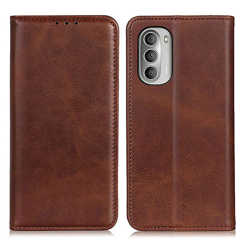 Leather Case Stands Flip Cover Holder A02D for Motorola Moto G Stylus (2022) 5G Brown