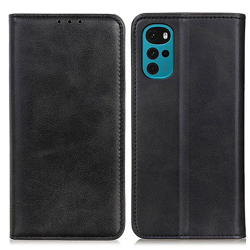 Leather Case Stands Flip Cover Holder A02D for Motorola Moto G22 Black