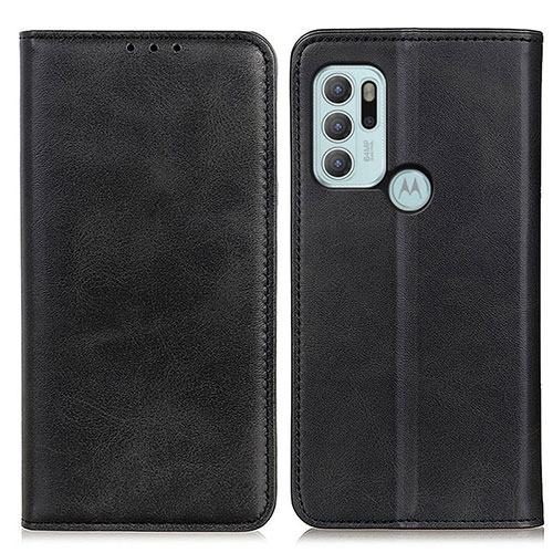 Leather Case Stands Flip Cover Holder A02D for Motorola Moto G60s Black