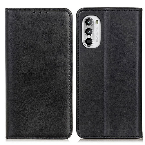 Leather Case Stands Flip Cover Holder A02D for Motorola Moto G71s 5G Black