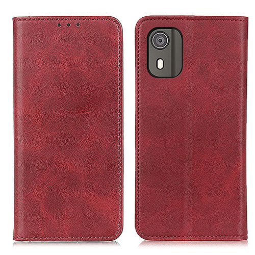 Leather Case Stands Flip Cover Holder A02D for Nokia C02 Red