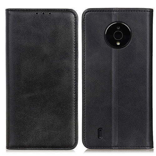 Leather Case Stands Flip Cover Holder A02D for Nokia C200 Black