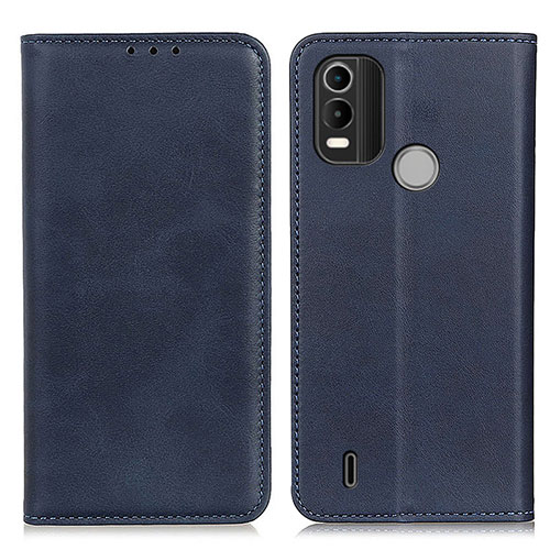 Leather Case Stands Flip Cover Holder A02D for Nokia C21 Plus Blue