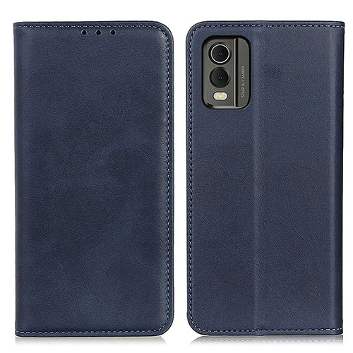 Leather Case Stands Flip Cover Holder A02D for Nokia C210 Blue