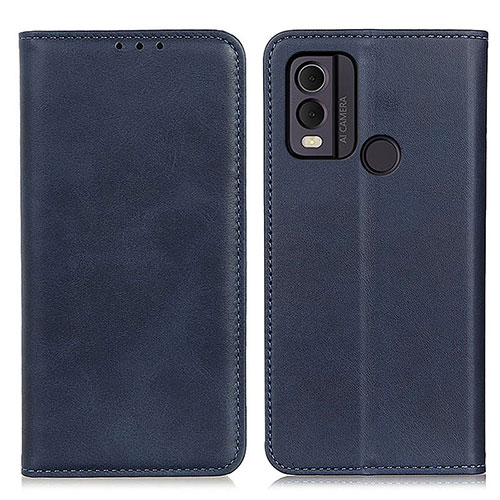 Leather Case Stands Flip Cover Holder A02D for Nokia C22 Blue