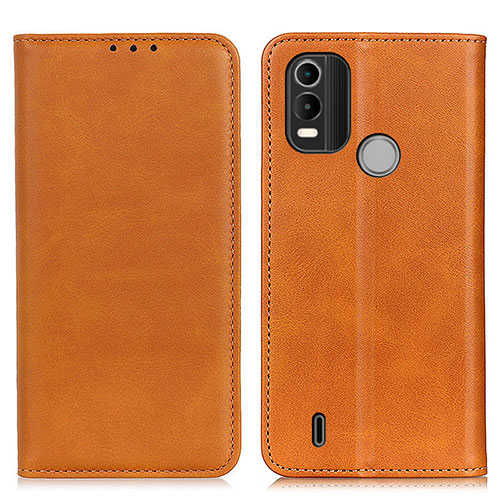 Leather Case Stands Flip Cover Holder A02D for Nokia G11 Plus Light Brown