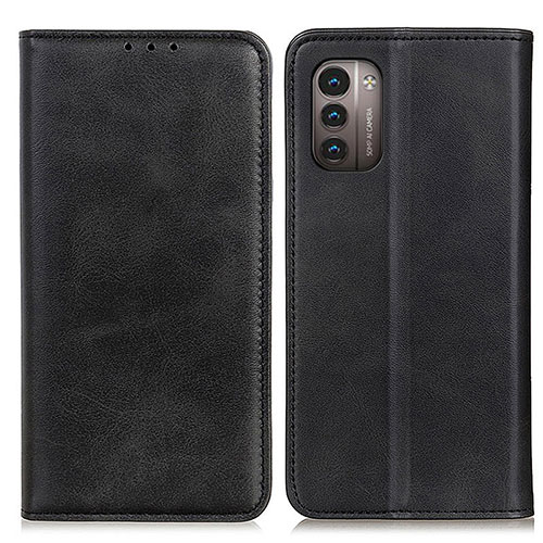 Leather Case Stands Flip Cover Holder A02D for Nokia G21 Black