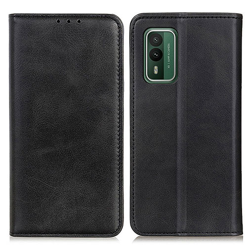 Leather Case Stands Flip Cover Holder A02D for Nokia XR21 Black