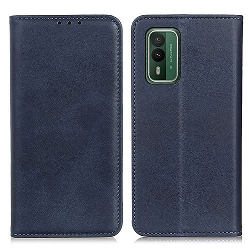 Leather Case Stands Flip Cover Holder A02D for Nokia XR21 Blue