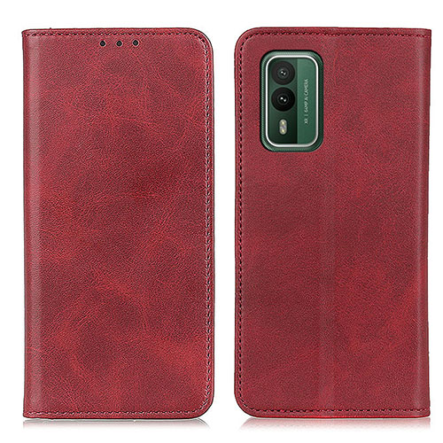 Leather Case Stands Flip Cover Holder A02D for Nokia XR21 Red