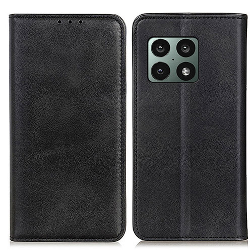 Leather Case Stands Flip Cover Holder A02D for OnePlus 10 Pro 5G Black