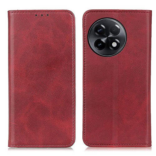 Leather Case Stands Flip Cover Holder A02D for OnePlus 11R 5G Red