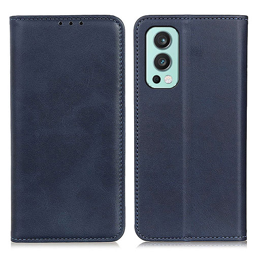 Leather Case Stands Flip Cover Holder A02D for OnePlus Nord 2 5G Blue