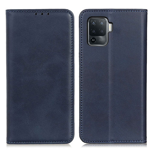 Leather Case Stands Flip Cover Holder A02D for Oppo A94 4G Blue