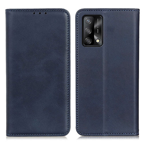 Leather Case Stands Flip Cover Holder A02D for Oppo F19s Blue