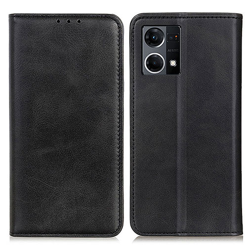 Leather Case Stands Flip Cover Holder A02D for Oppo F21 Pro 4G Black