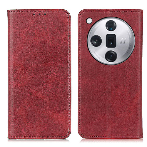 Leather Case Stands Flip Cover Holder A02D for Oppo Find X7 Ultra 5G Red