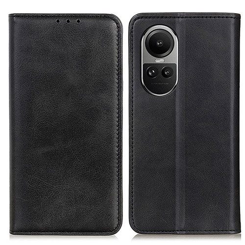 Leather Case Stands Flip Cover Holder A02D for Oppo Reno10 5G Black