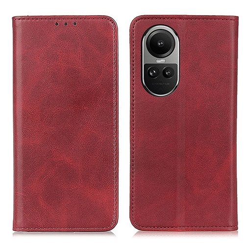 Leather Case Stands Flip Cover Holder A02D for Oppo Reno10 5G Red