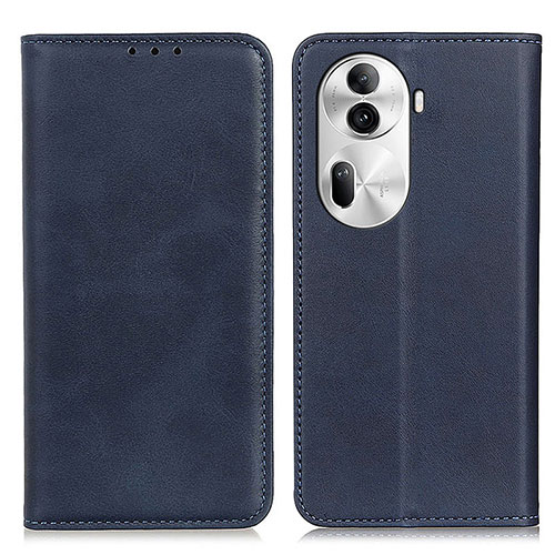 Leather Case Stands Flip Cover Holder A02D for Oppo Reno11 Pro 5G Blue