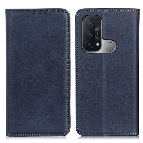 Leather Case Stands Flip Cover Holder A02D for Oppo Reno5 A Blue