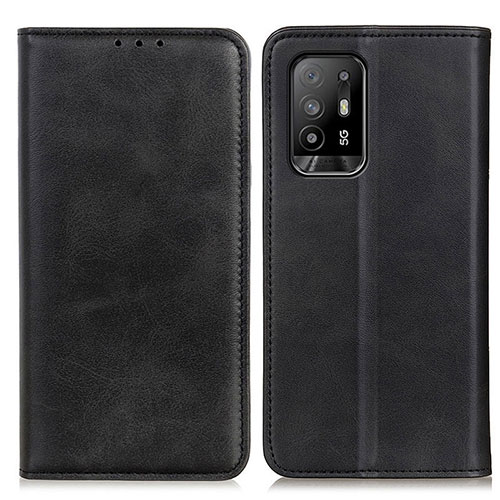 Leather Case Stands Flip Cover Holder A02D for Oppo Reno5 Z 5G Black