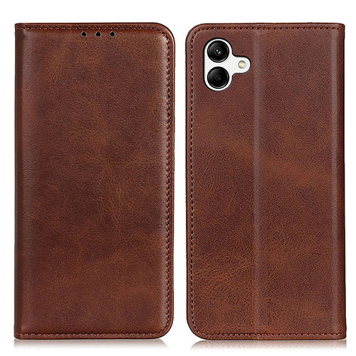 Leather Case Stands Flip Cover Holder A02D for Samsung Galaxy A04E Brown