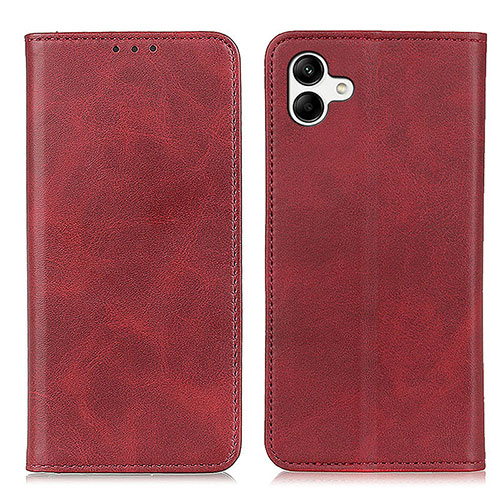 Leather Case Stands Flip Cover Holder A02D for Samsung Galaxy A04E Red