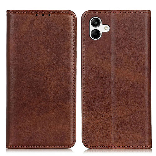 Leather Case Stands Flip Cover Holder A02D for Samsung Galaxy A05 Brown