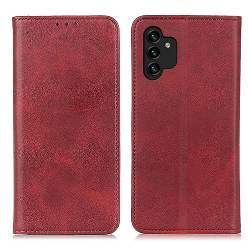 Leather Case Stands Flip Cover Holder A02D for Samsung Galaxy A13 4G Red