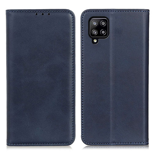 Leather Case Stands Flip Cover Holder A02D for Samsung Galaxy A22 4G Blue