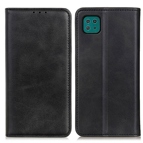 Leather Case Stands Flip Cover Holder A02D for Samsung Galaxy A22s 5G Black