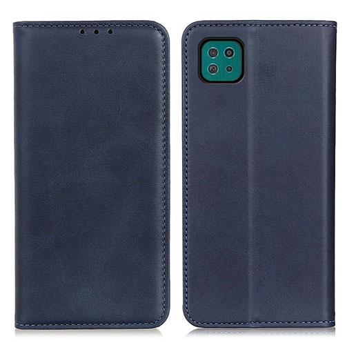 Leather Case Stands Flip Cover Holder A02D for Samsung Galaxy A22s 5G Blue