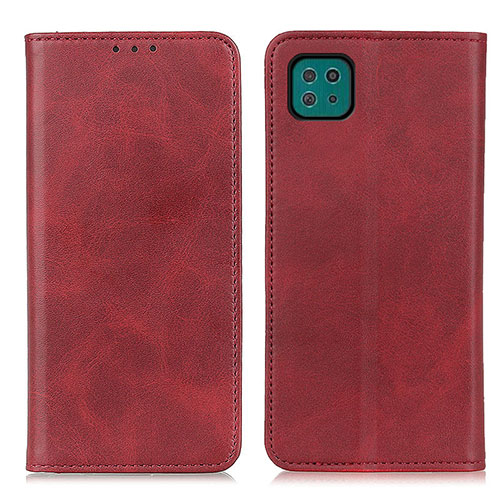 Leather Case Stands Flip Cover Holder A02D for Samsung Galaxy A22s 5G Red