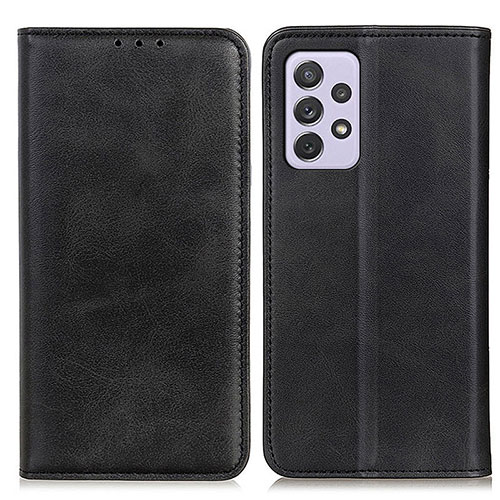 Leather Case Stands Flip Cover Holder A02D for Samsung Galaxy A73 5G Black