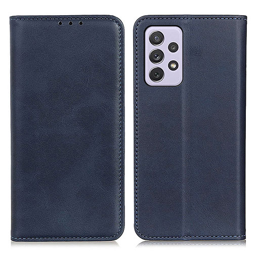 Leather Case Stands Flip Cover Holder A02D for Samsung Galaxy A73 5G Blue