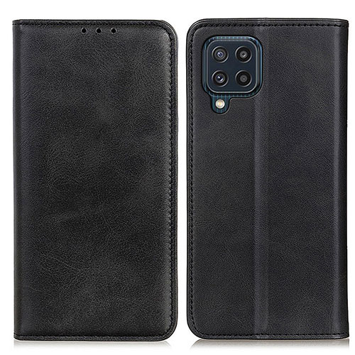 Leather Case Stands Flip Cover Holder A02D for Samsung Galaxy M32 4G Black