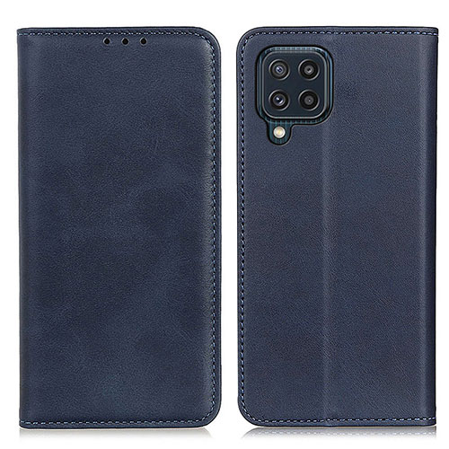 Leather Case Stands Flip Cover Holder A02D for Samsung Galaxy M32 4G Blue